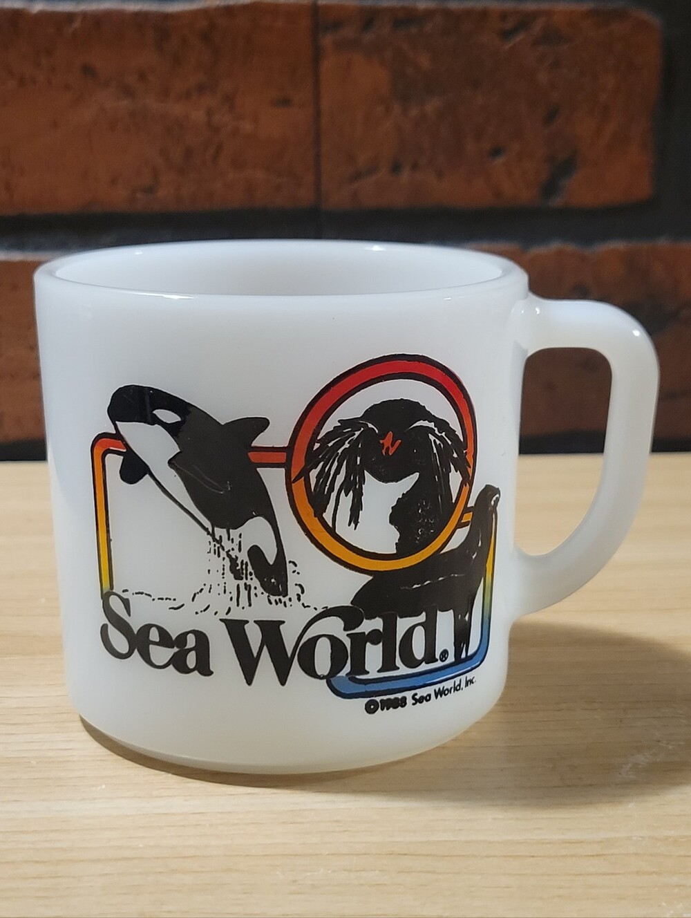 Vintage Anchor Hocking Sea World Souvenir Coffee Mug 1980s